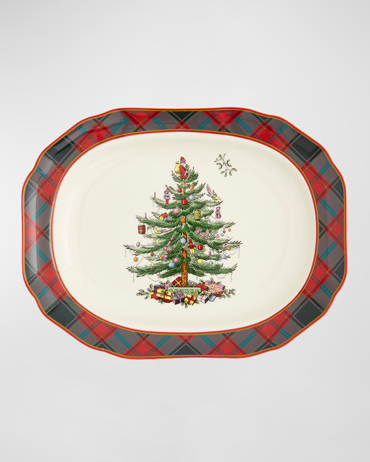 SPODE TARTAN RECTANGULAR PLATTER