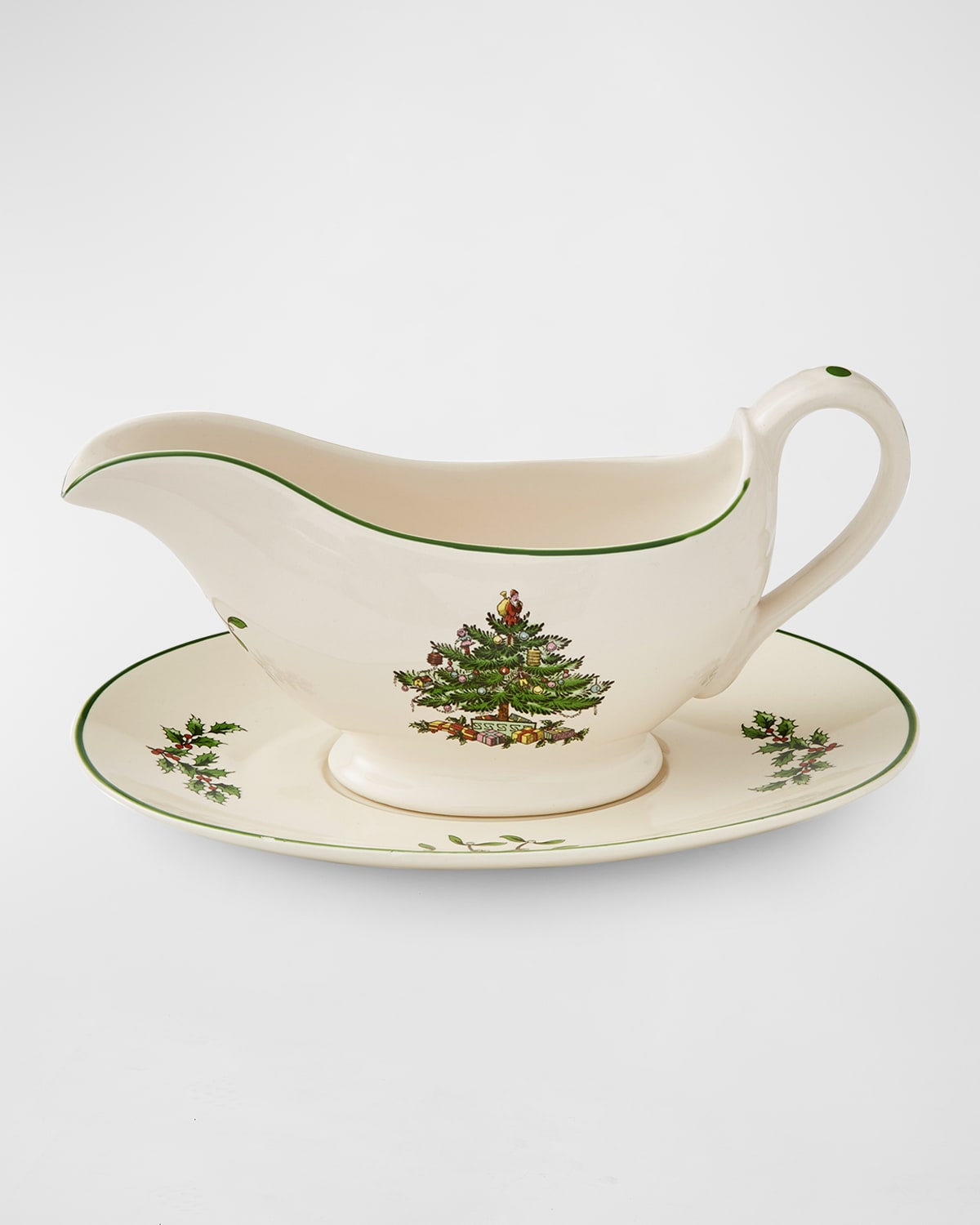 Spode Christmas Tree Gravy Boat With Stand