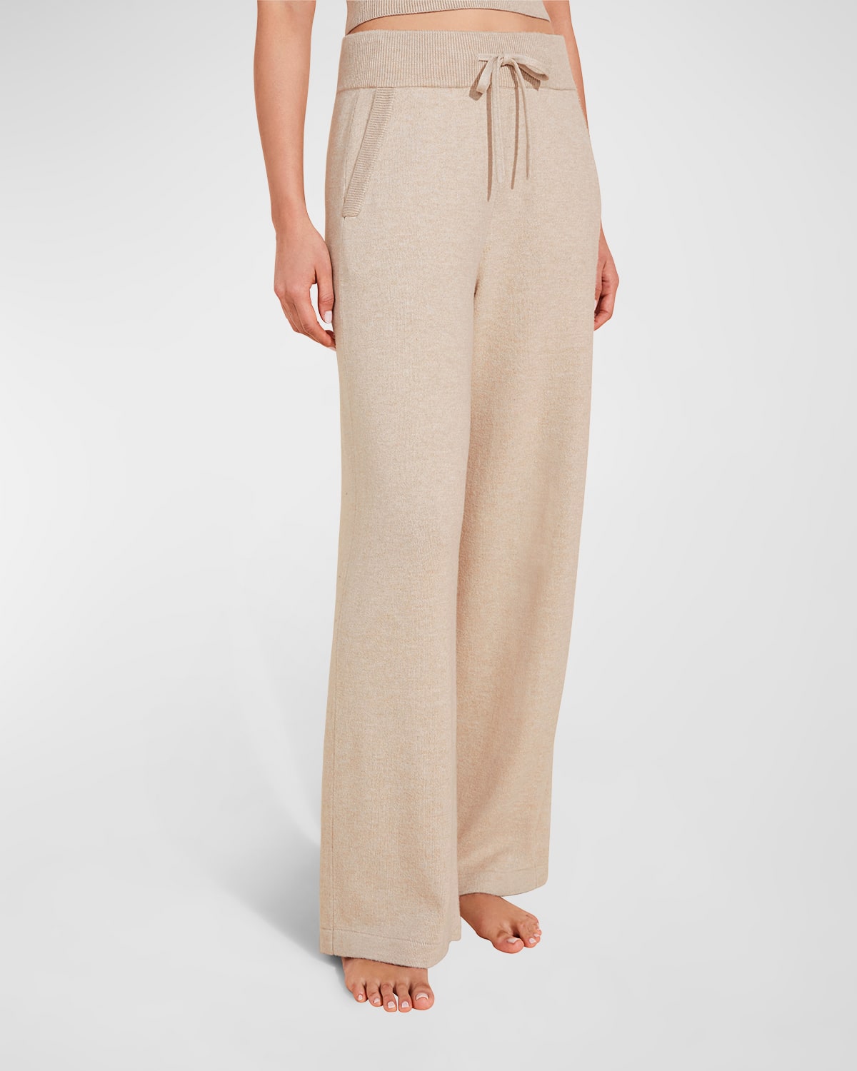 Eberjey Recycled Wide-leg Sweater Pants In Oat