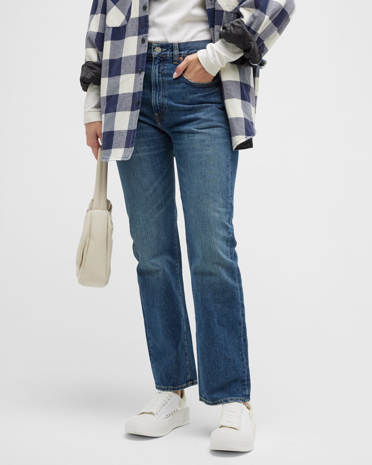 Sophie Cropped High Rise Straight Jeans