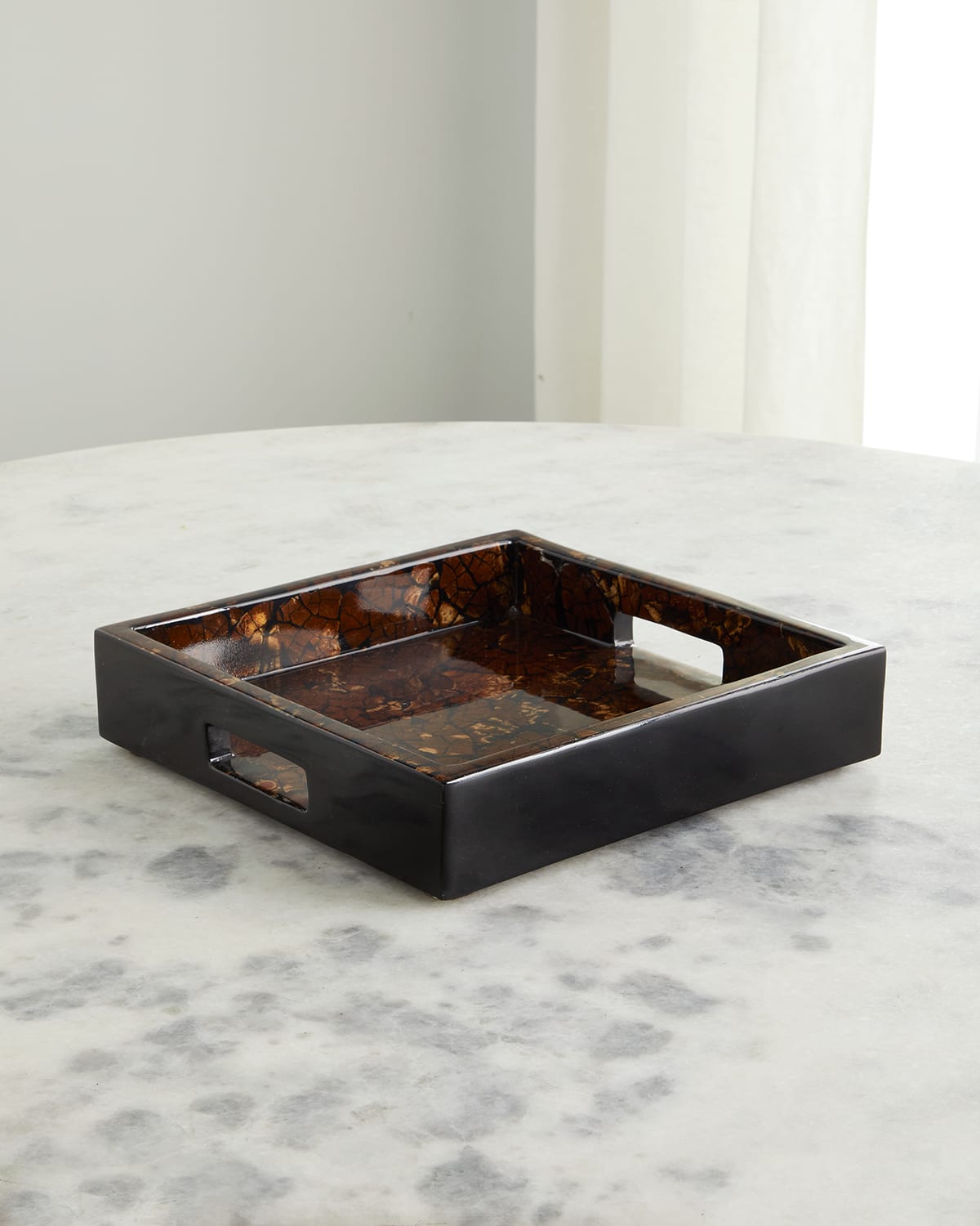 Ladorada Burl Veneer Square Tray