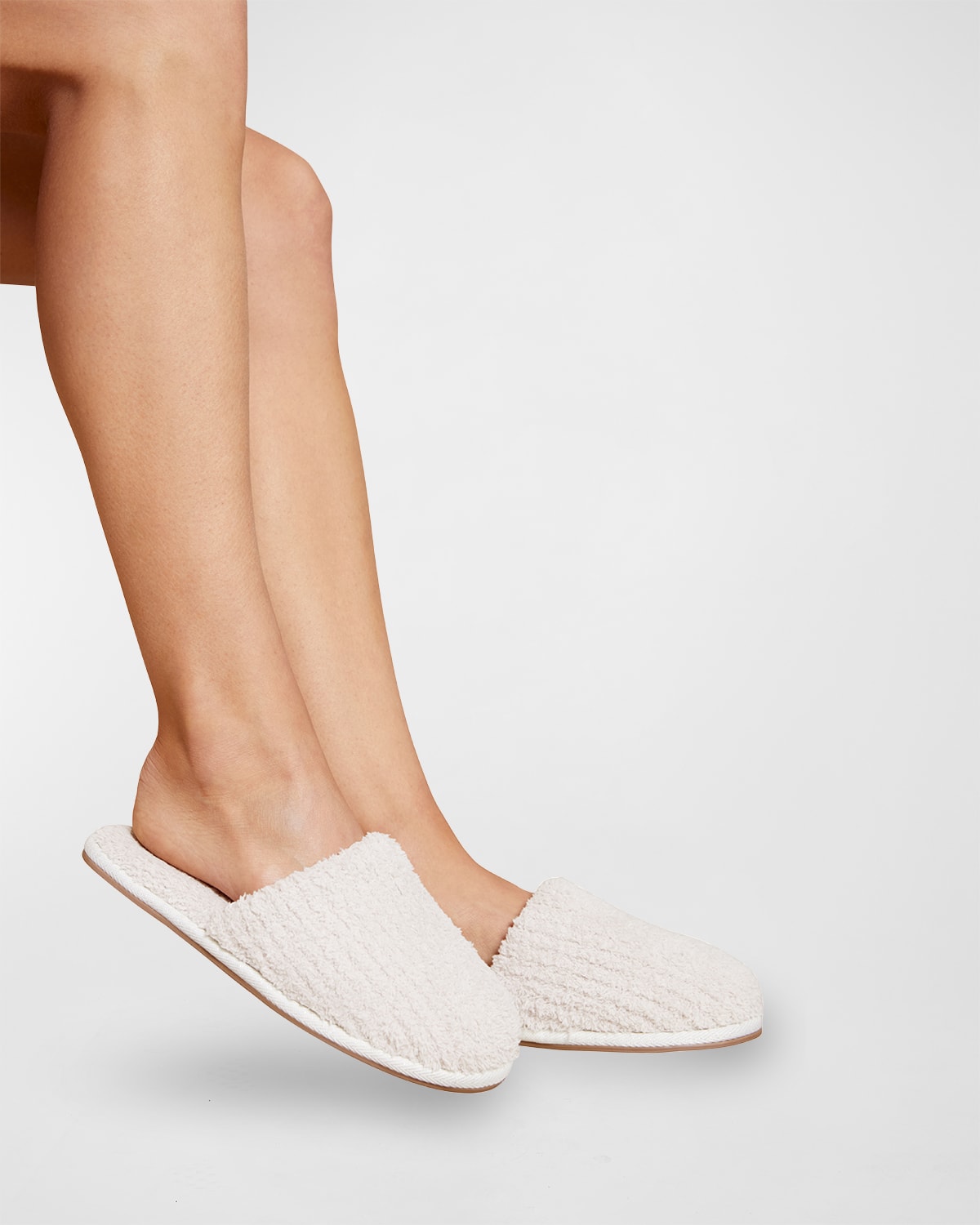 Barefoot Dreams Cozychic Ribbed Slippers In Cream