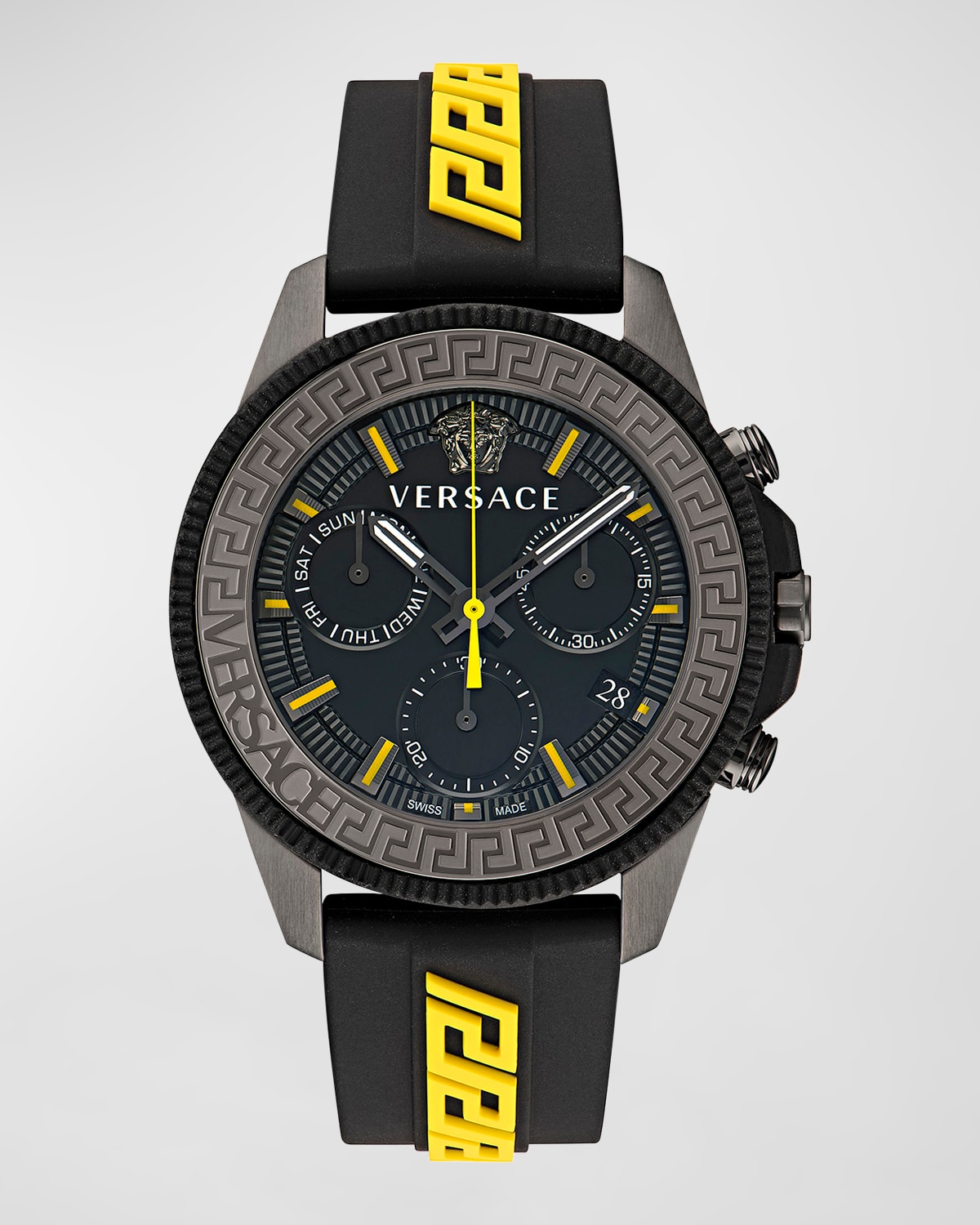 Versace Men's Greca Action Silicone Chronograph Watch, 45mm