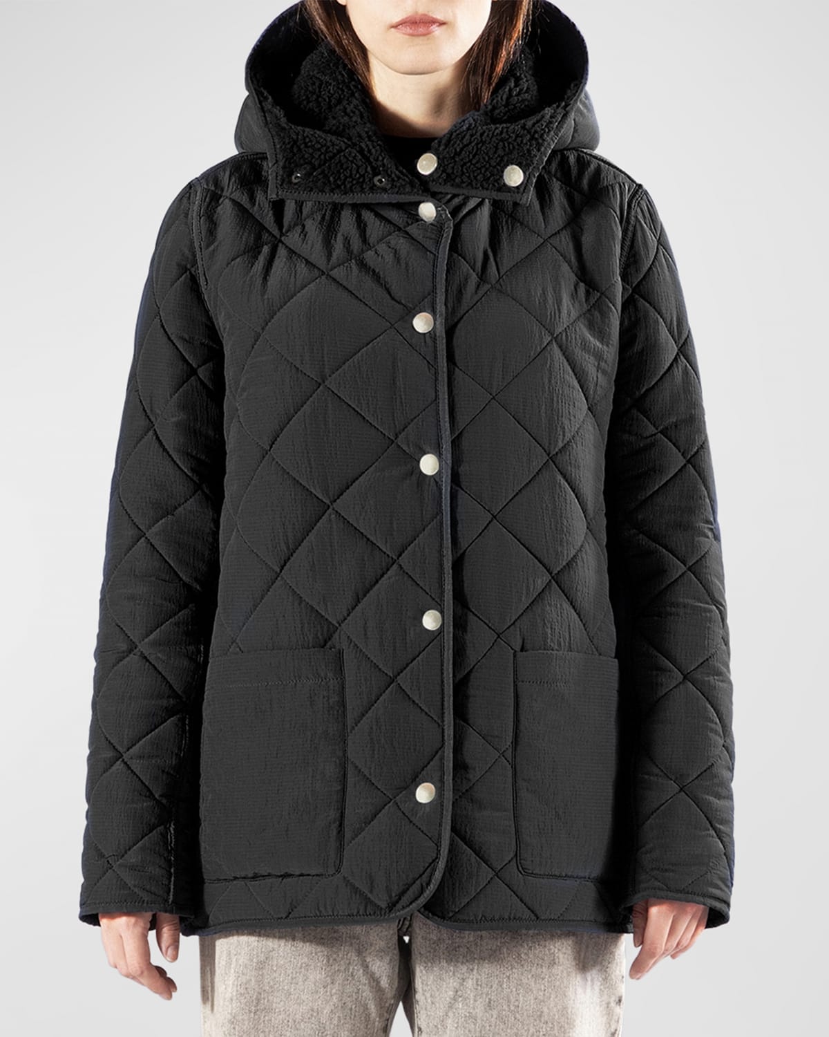 Jane Post Oversize Quilted Reversible Teddy Jacket