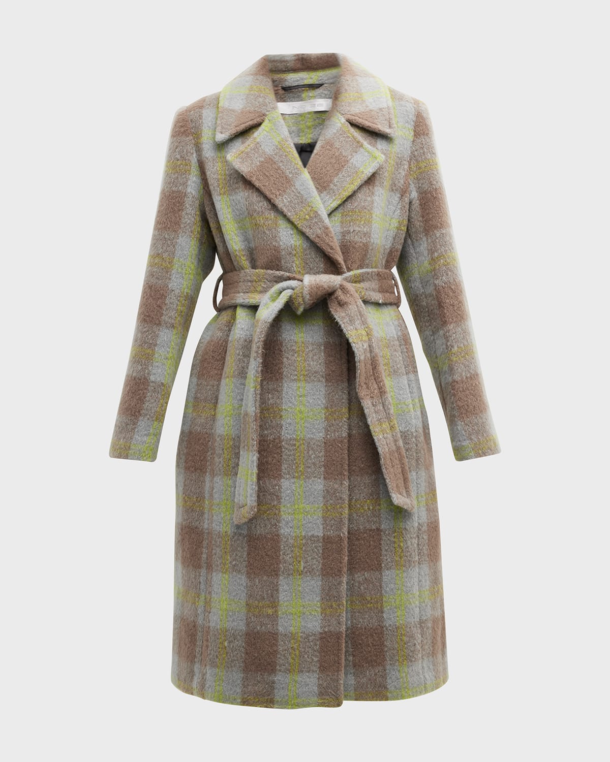NOIZE Katja Plaid Belted Coat Smart Closet