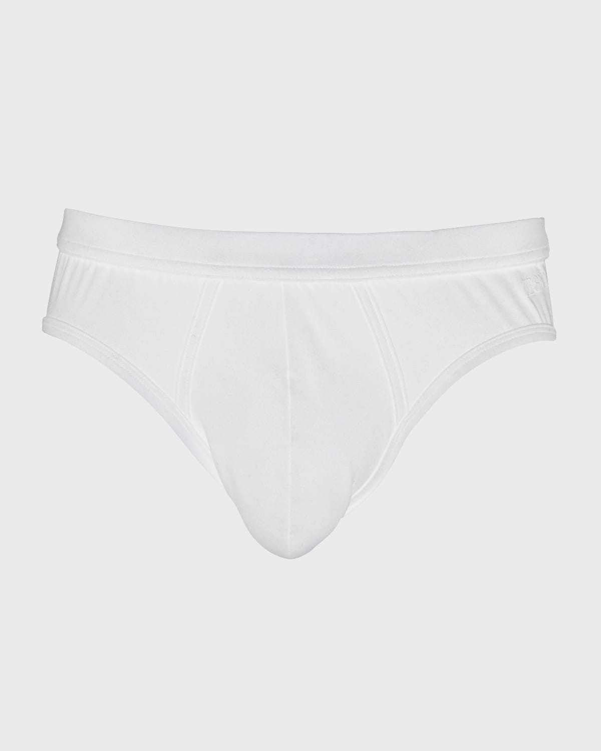 Zegna Logo Cotton Briefs In White