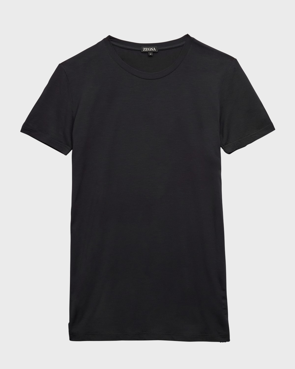 Zegna T-shirt In Cotone Blu Scuro  Uomo In Black