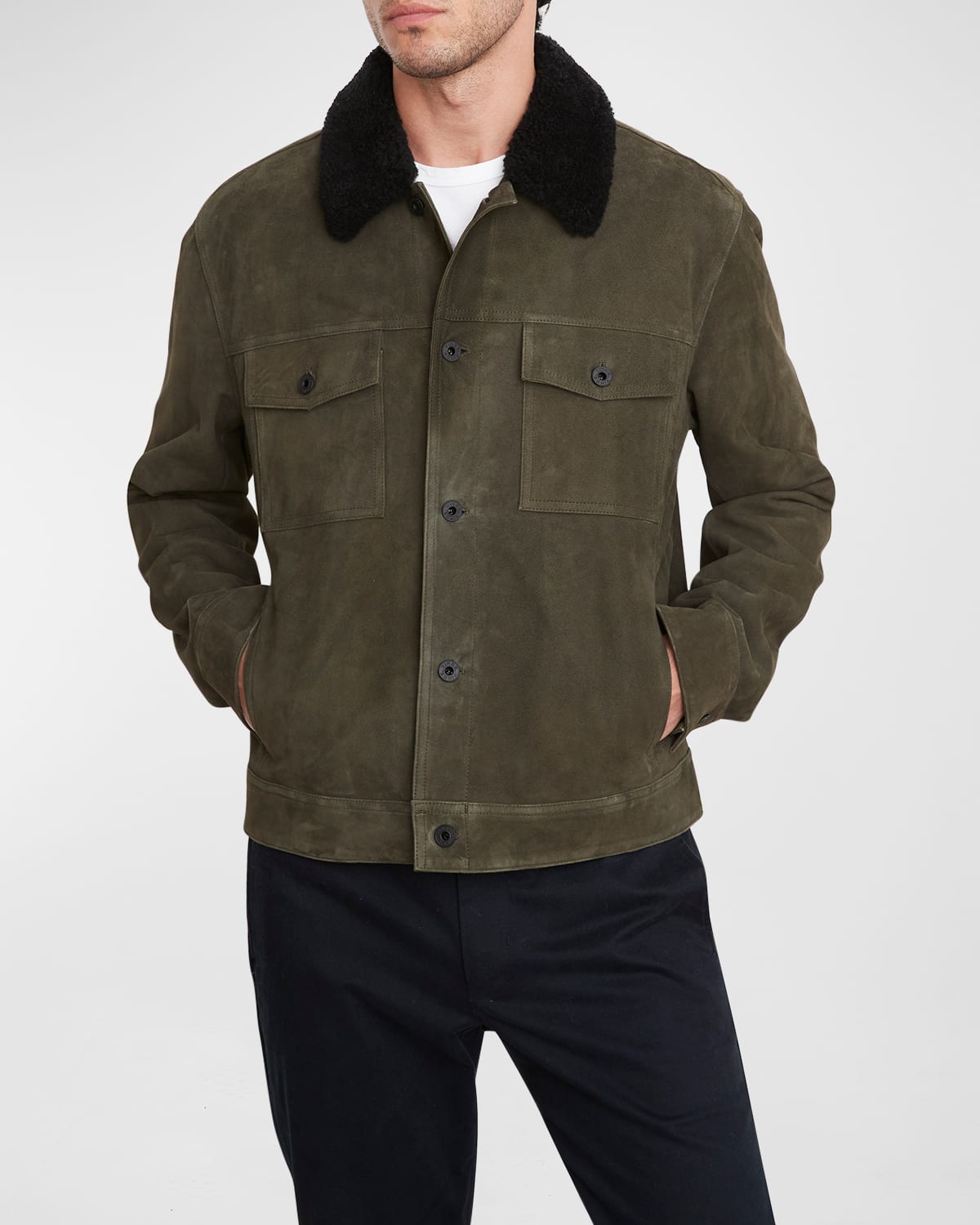 Vince mens shearling jacket store