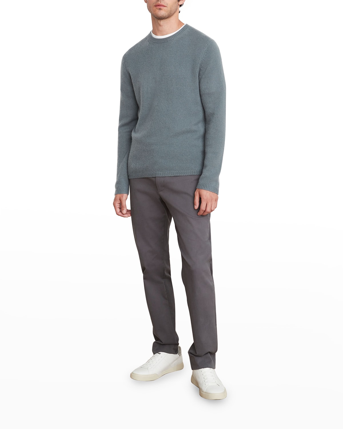 Vince Men's Cashmere Crew Sweatshirt In Eucalyptus