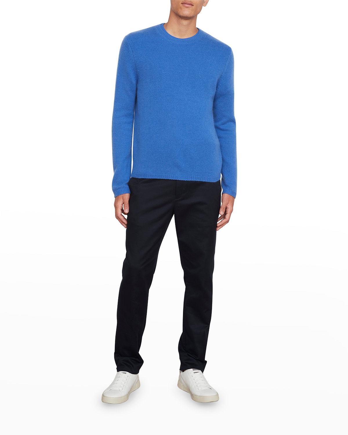 Vince Men's Cashmere Crewneck Sweater In Majorelle Blue
