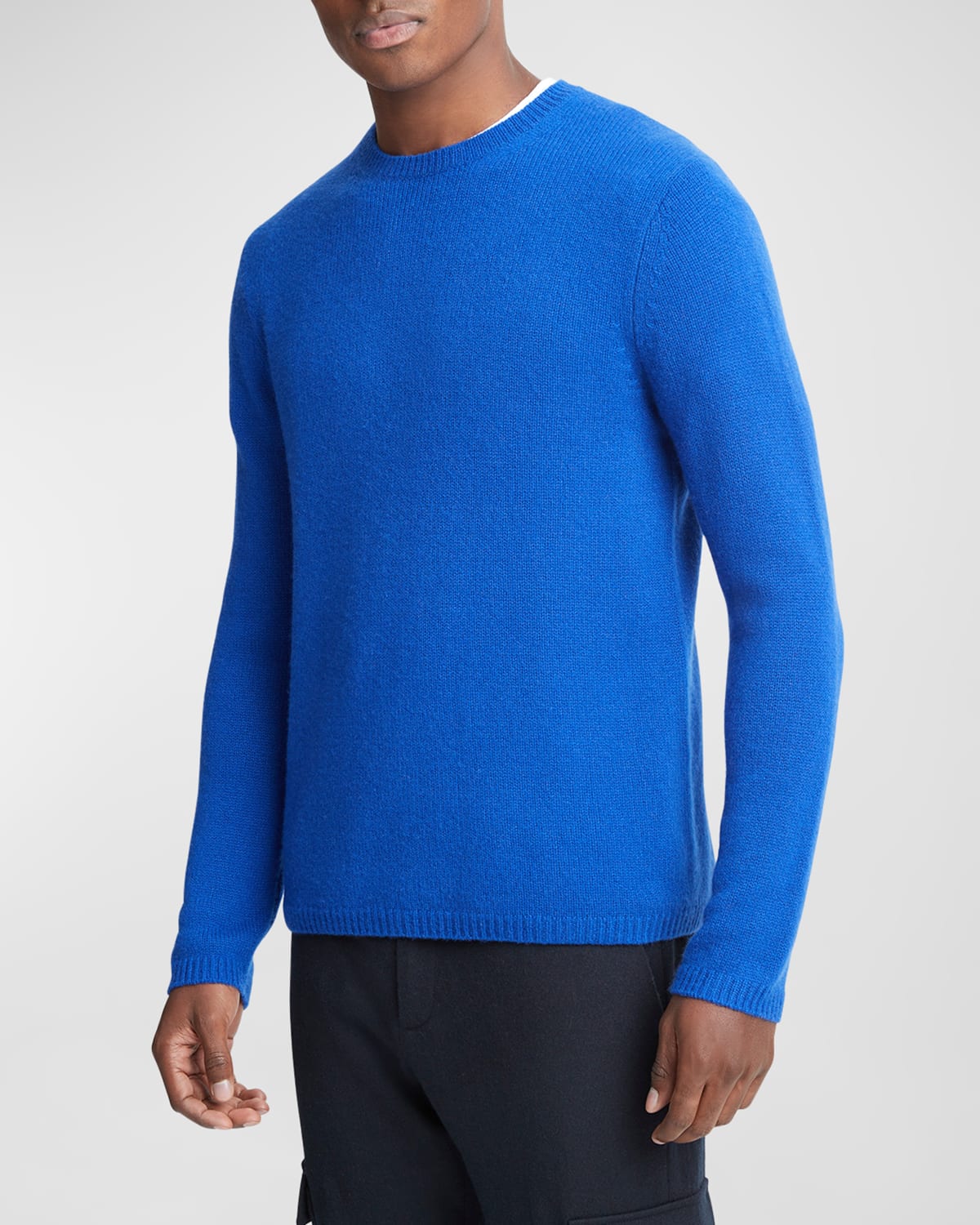 Shop Vince Men's Cashmere Crew Sweatshirt In Cobalt