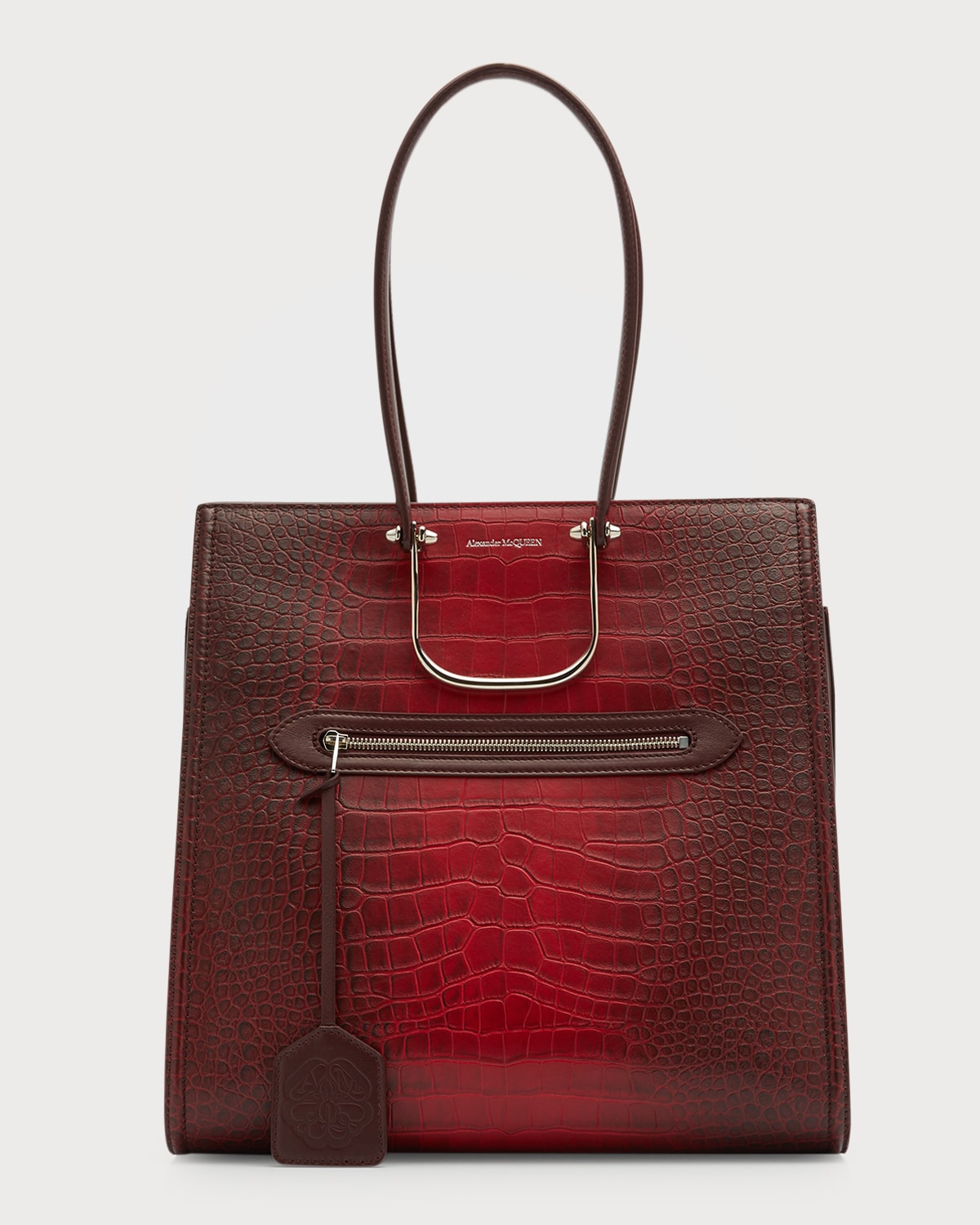 Alexander McQueen The Tall Story Degrade Croc-Embossed Tote Bag