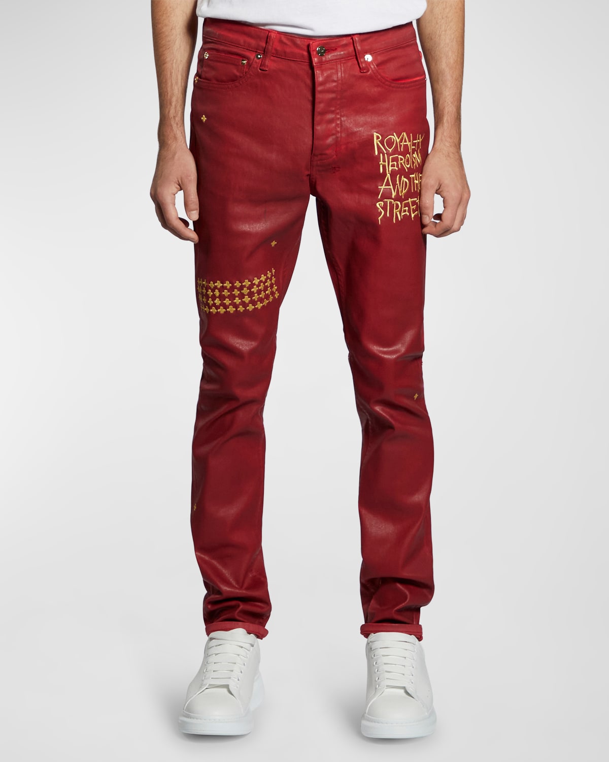 Men's 23 Chitch Embroidered Coated Jeans