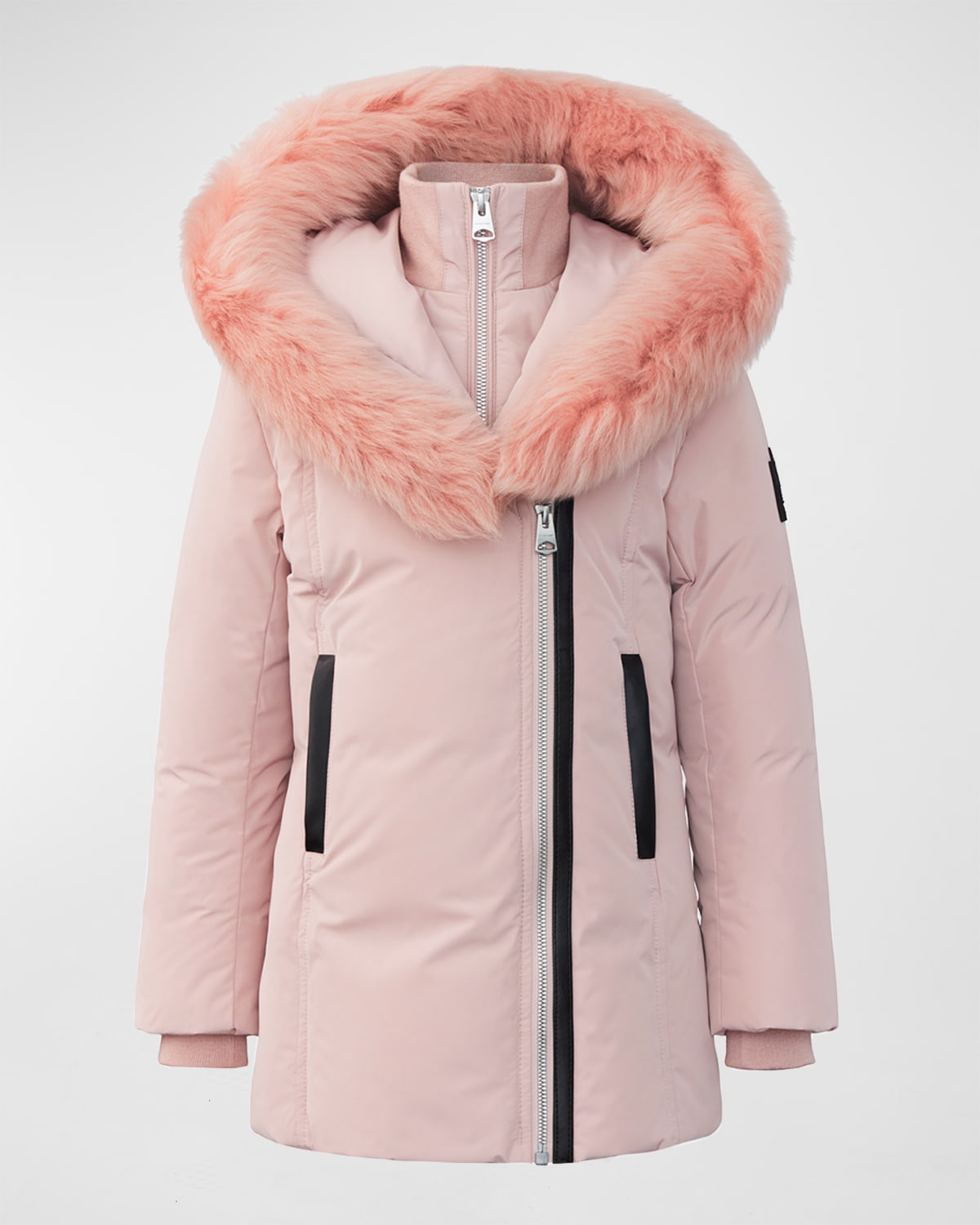 Mackage Girls' Leelee Hooded Down Coat - Big Kid In Petal Pink