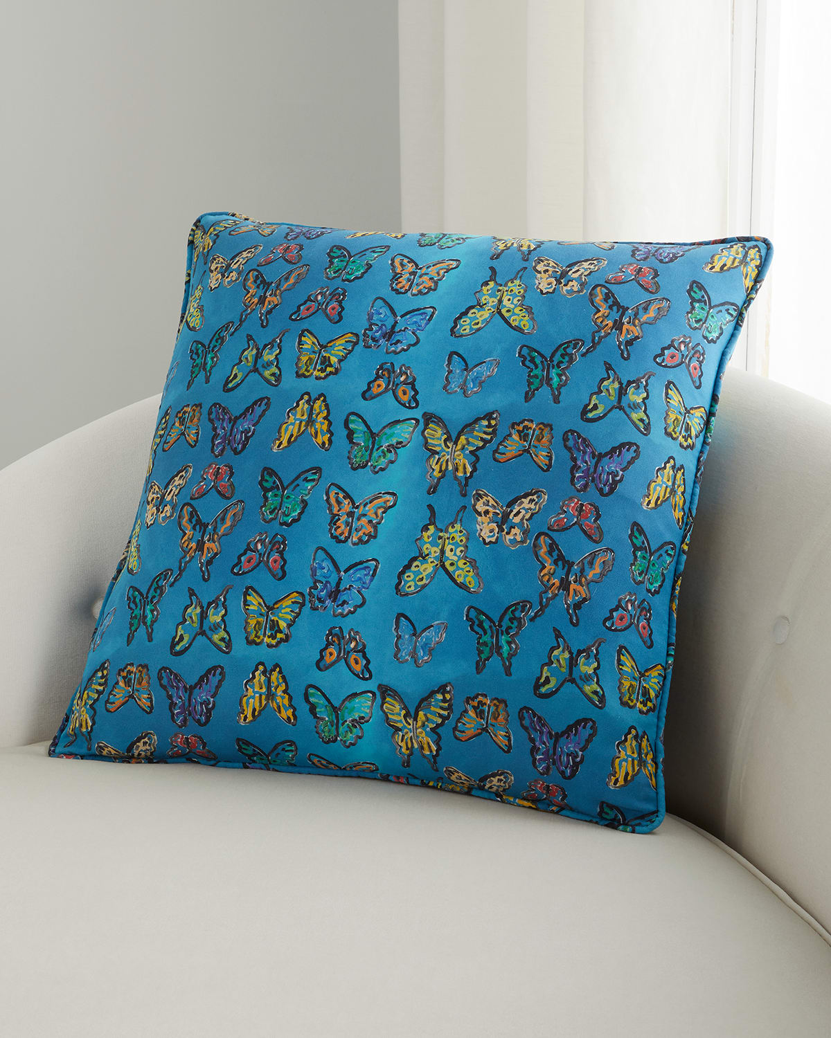 Hunt Slonem Butterfly Cotton Throw Pillow