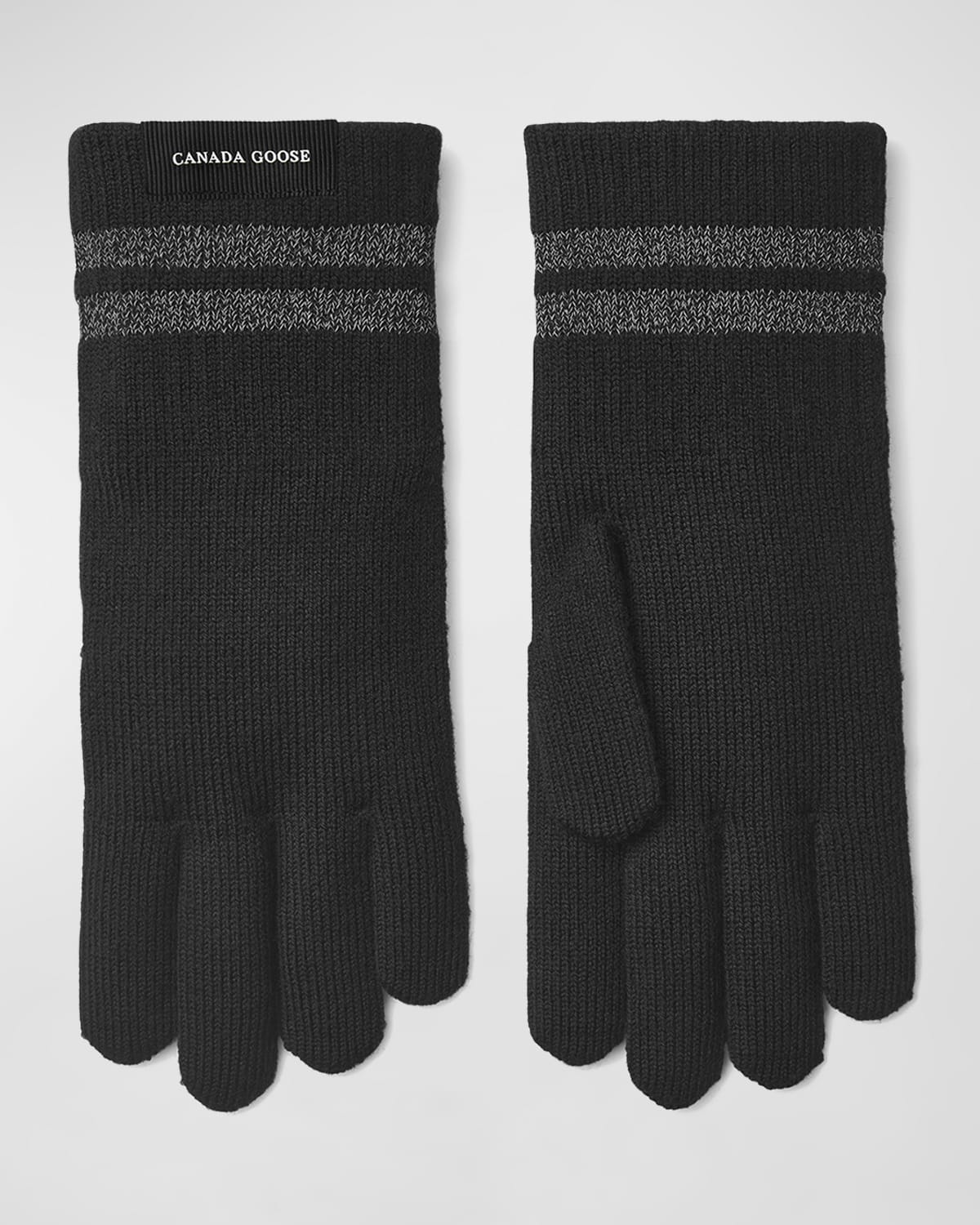 Shop Canada Goose Barrier Wool Gloves In Black