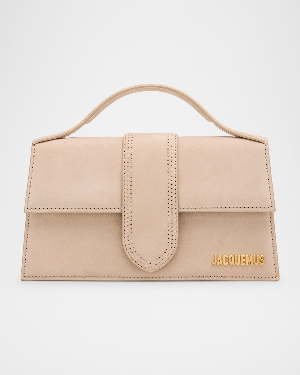 Jacquemus Le Grand Bambino Leather Crossbody Bag In Dark Beige