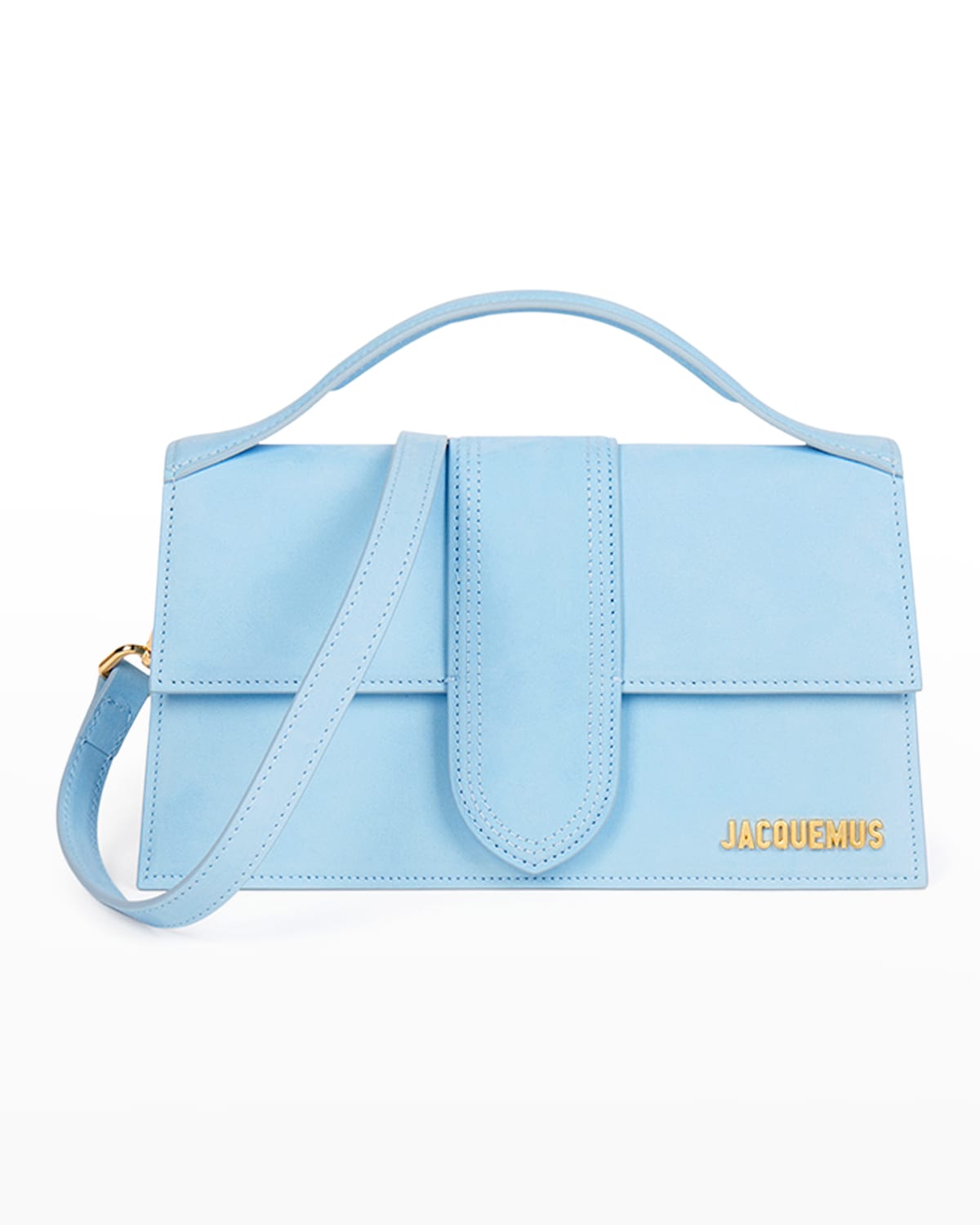 Jacquemus Le Grand Bambino Leather Crossbody Bag In Light Blue