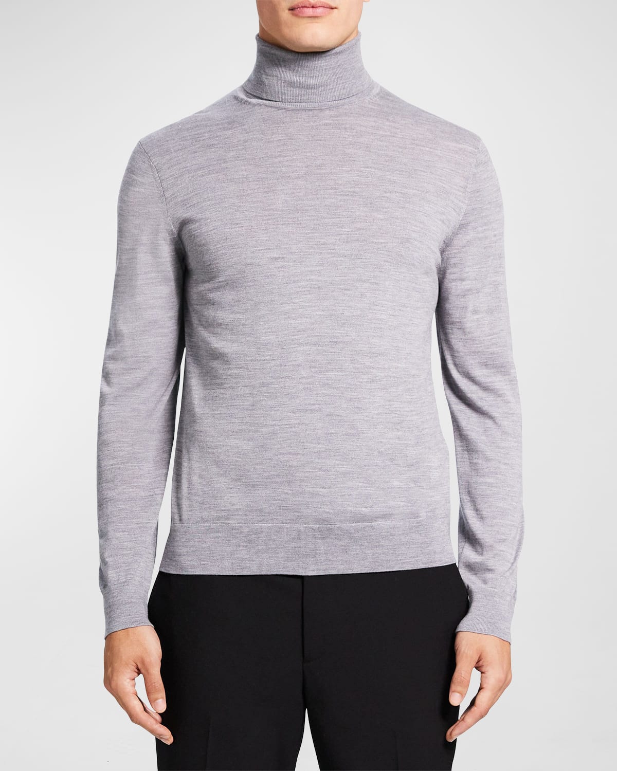 Theory Men's Wool Turtleneck Sweater In Black
