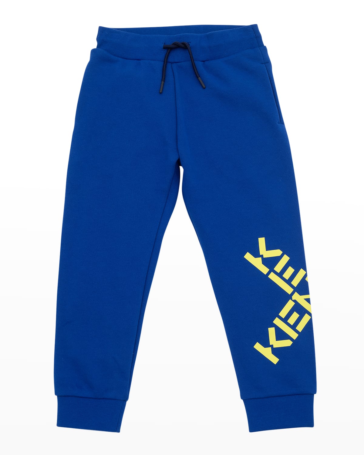 Kenzo Kids' Boy's Cross Logo Fleece Jogger Pants In Blue