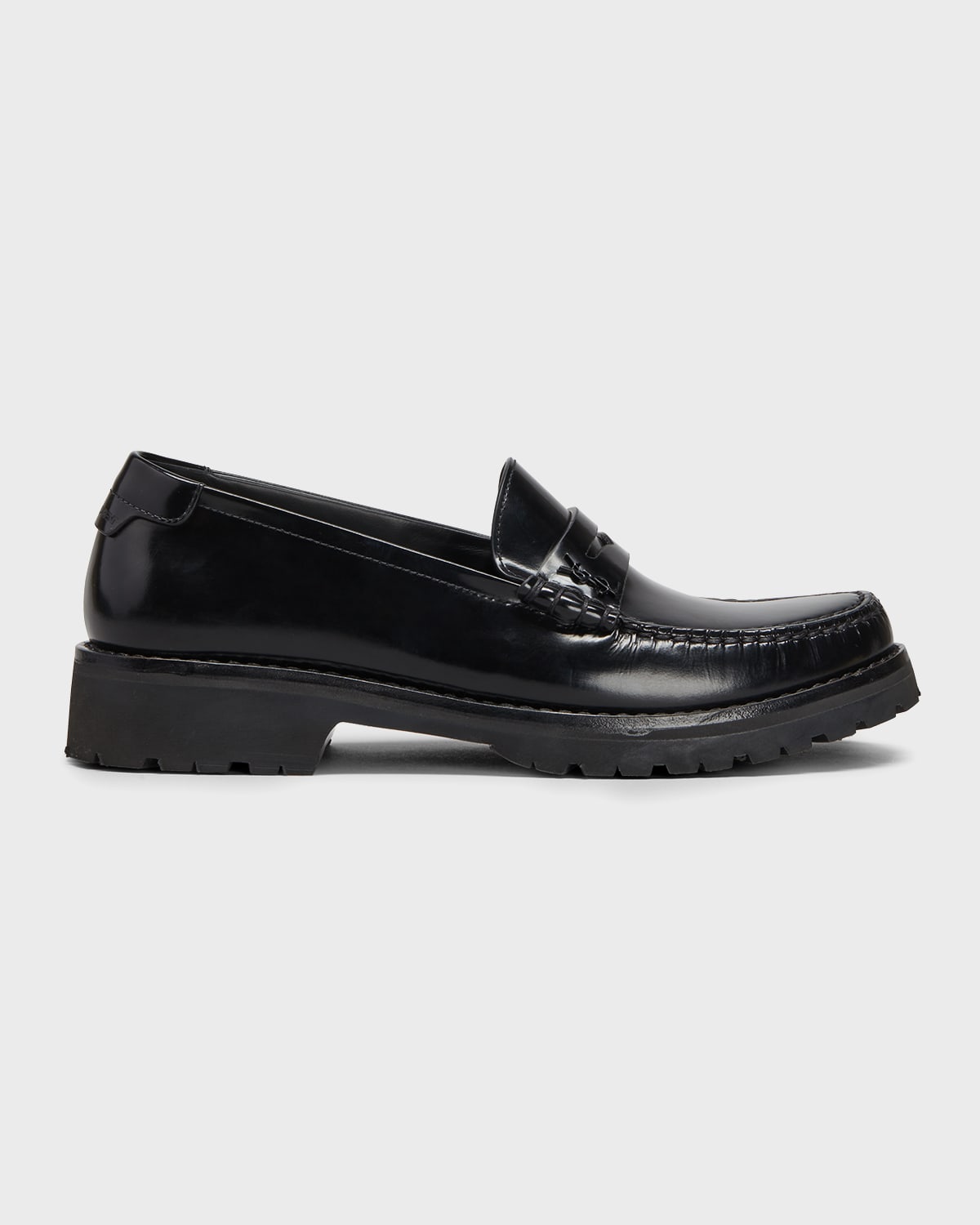 Shop Saint Laurent Le Loafer Monogram Leather Penny Slippers In Neronero - 1000