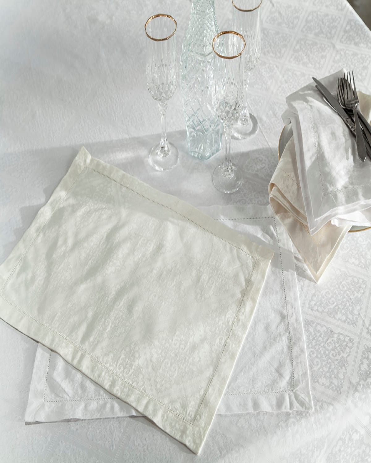 Shop Home Treasures Luciana Dinner Napkins, Set Of 6 In White