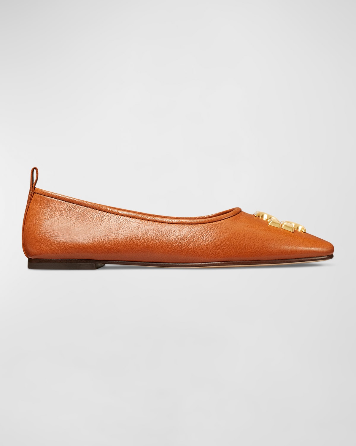 TORY BURCH ELEANOR LEATHER MEDALLION BALLERINA FLATS