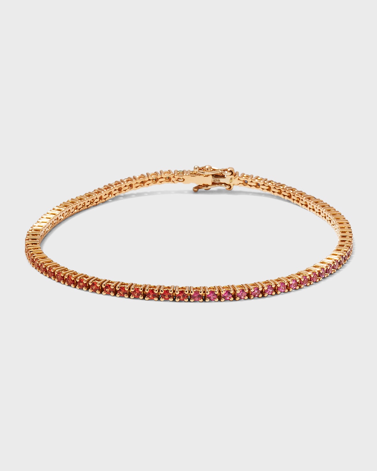 18K Rose Gold Multi-Sapphire Tennis Bracelet, 2.10tcw