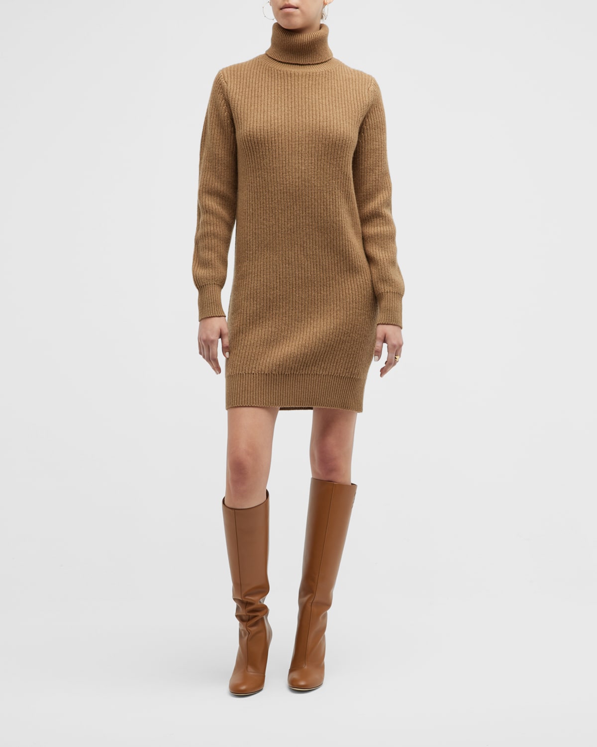 MICHAEL Michael Kors Merino Wool-Cashmere Turtleneck Sweater Dress