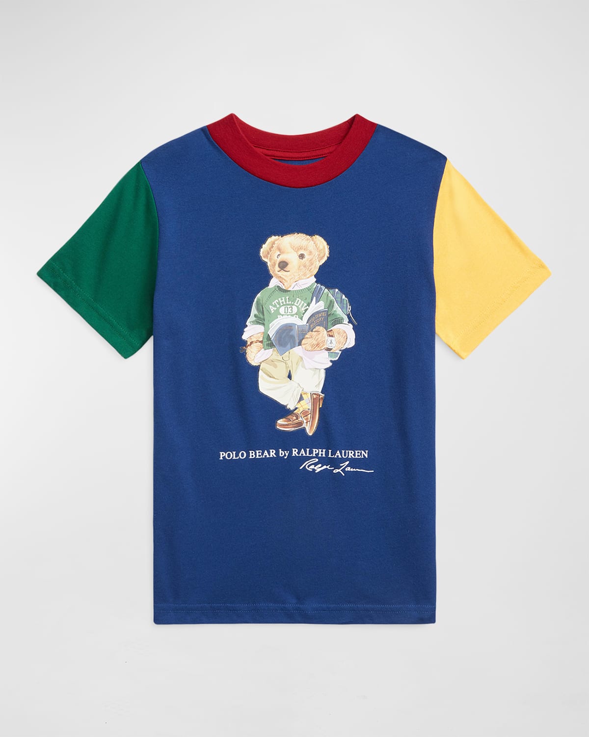 Boy's Printed Jersey Polo Bear Shirt, Size 5-7