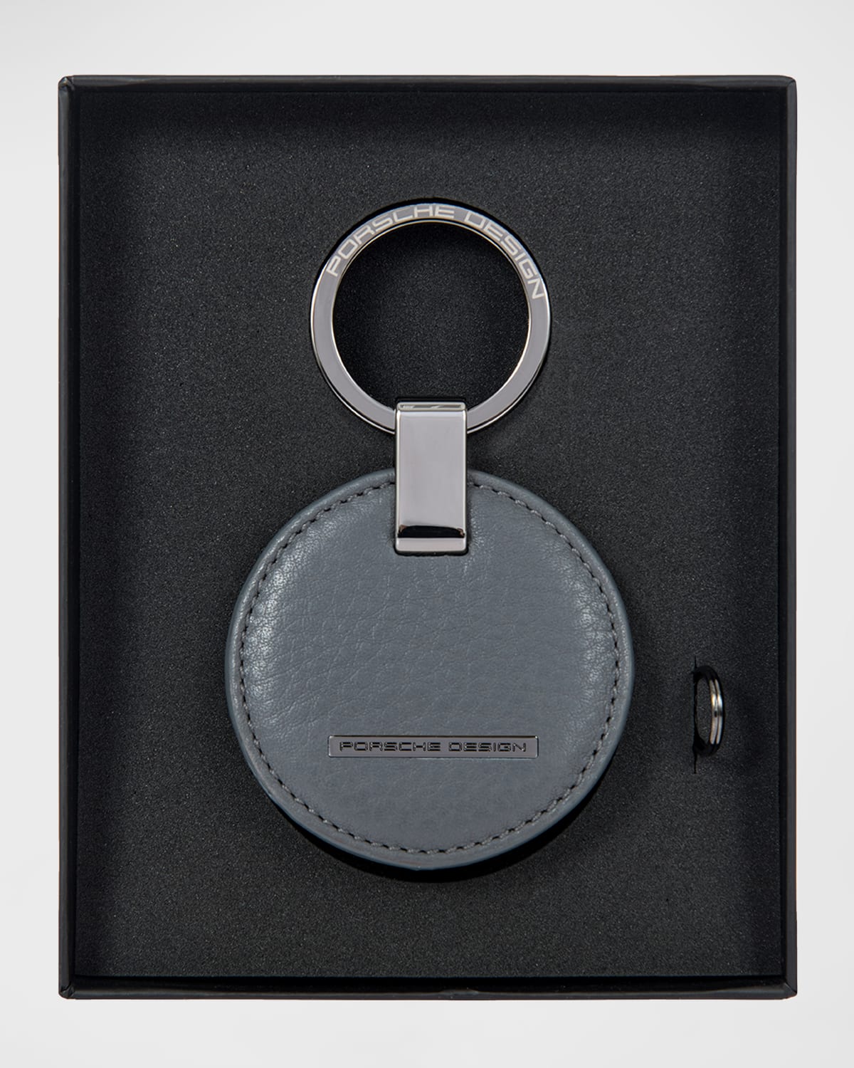 PORSCHE DESIGN MEN'S CIRCLE LEATHER LOGO KEYRING