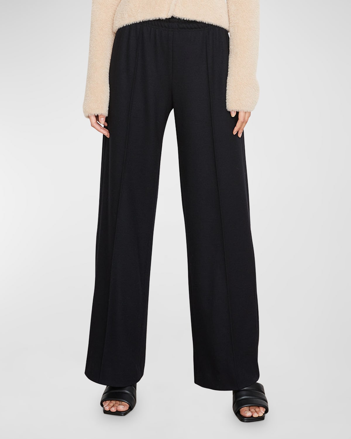 Vince Easy Wool-blend Pull-on Pants In Black