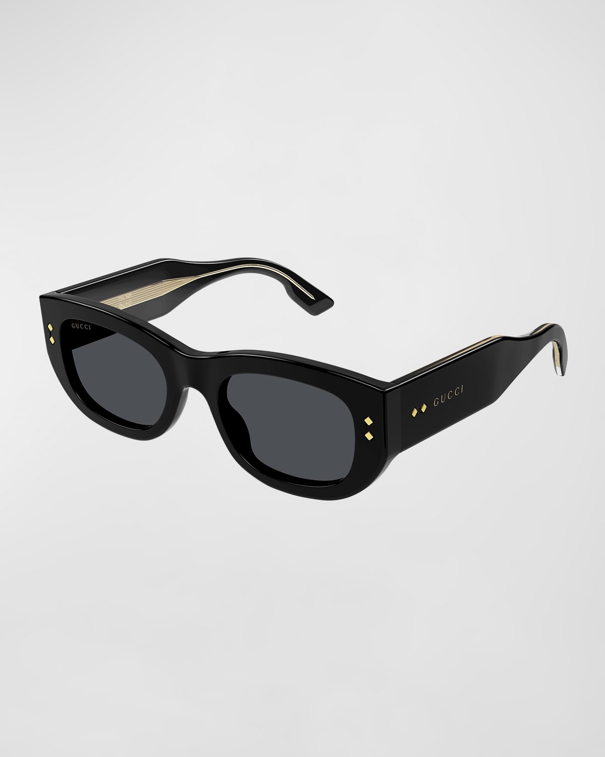 Embellished Rectangle Acetate Sunglasses