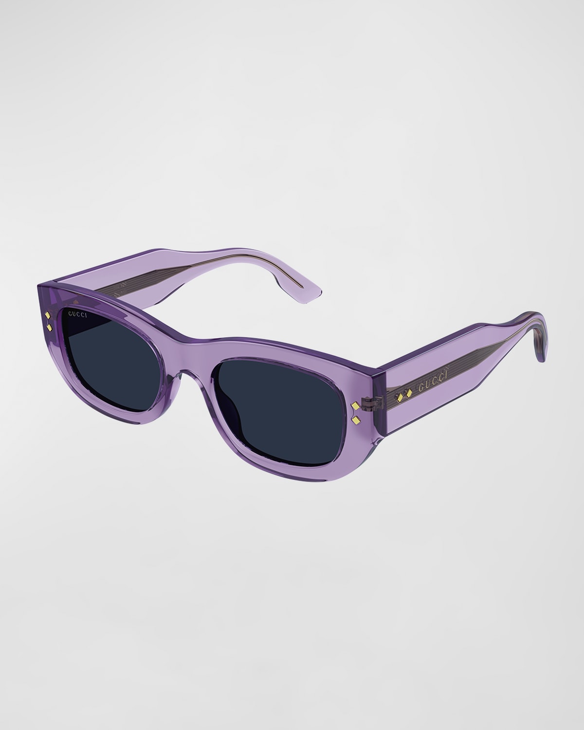 Embellished Rectangle Acetate Sunglasses