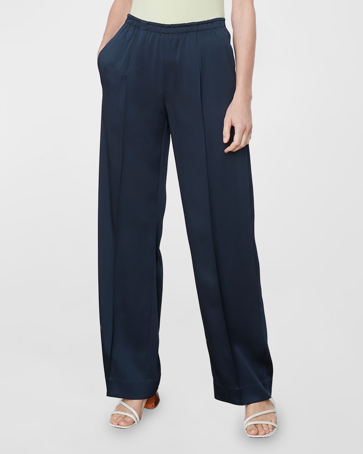 Drop Waist Wide-Leg Pull-On Pants