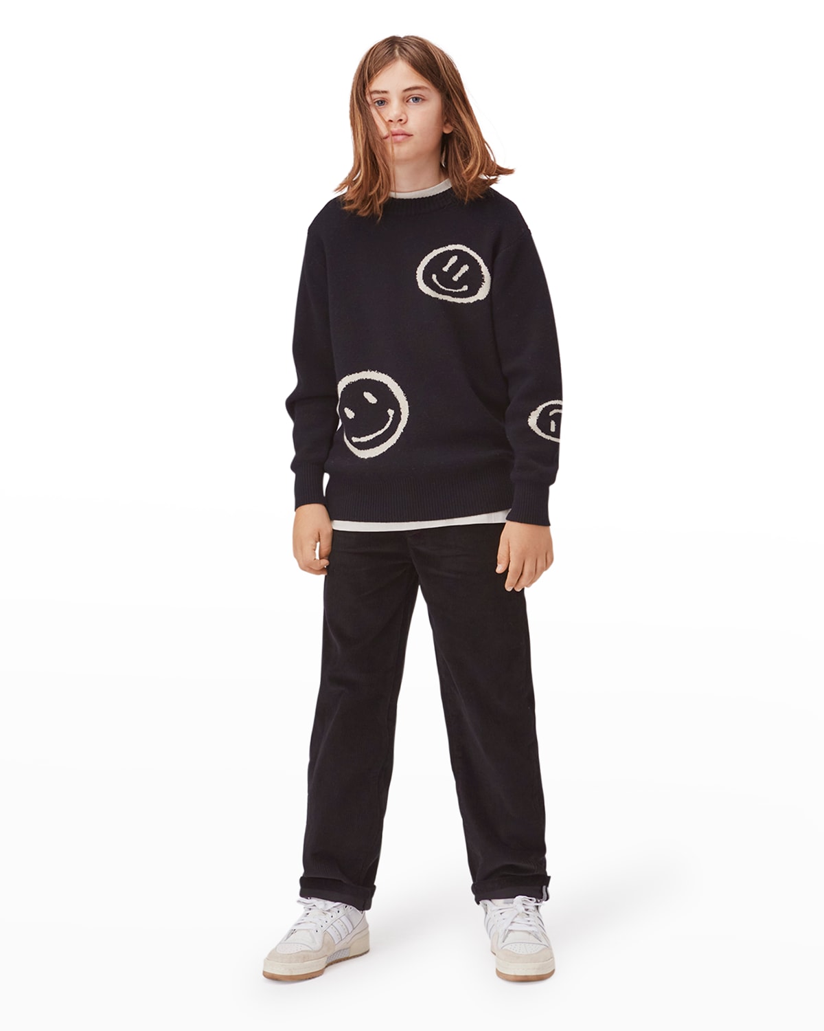 Boy's Bello Smileys Cotton/Wool Sweater, Size 8-12