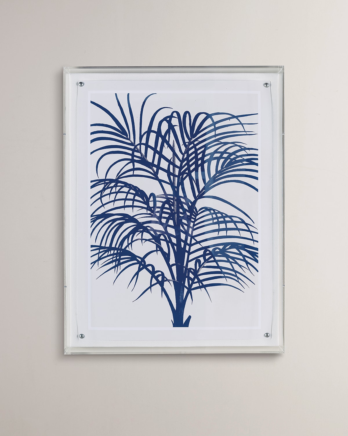 Port 68 Blue Palms Giclee In Blue