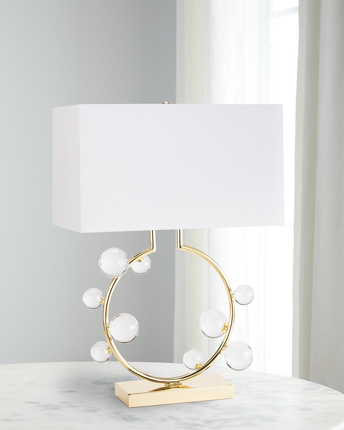 Shop Regina Andrew Bijou Ring Clear Table Lamp In Polished Brass