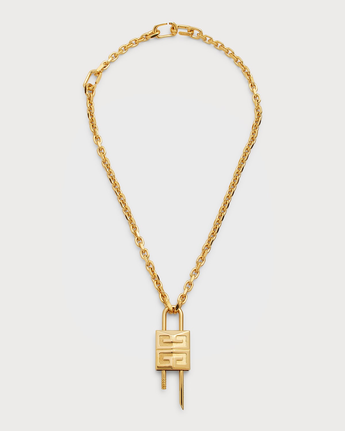 Givenchy Men's Small Gold-Tone Padlock Necklace | Smart Closet