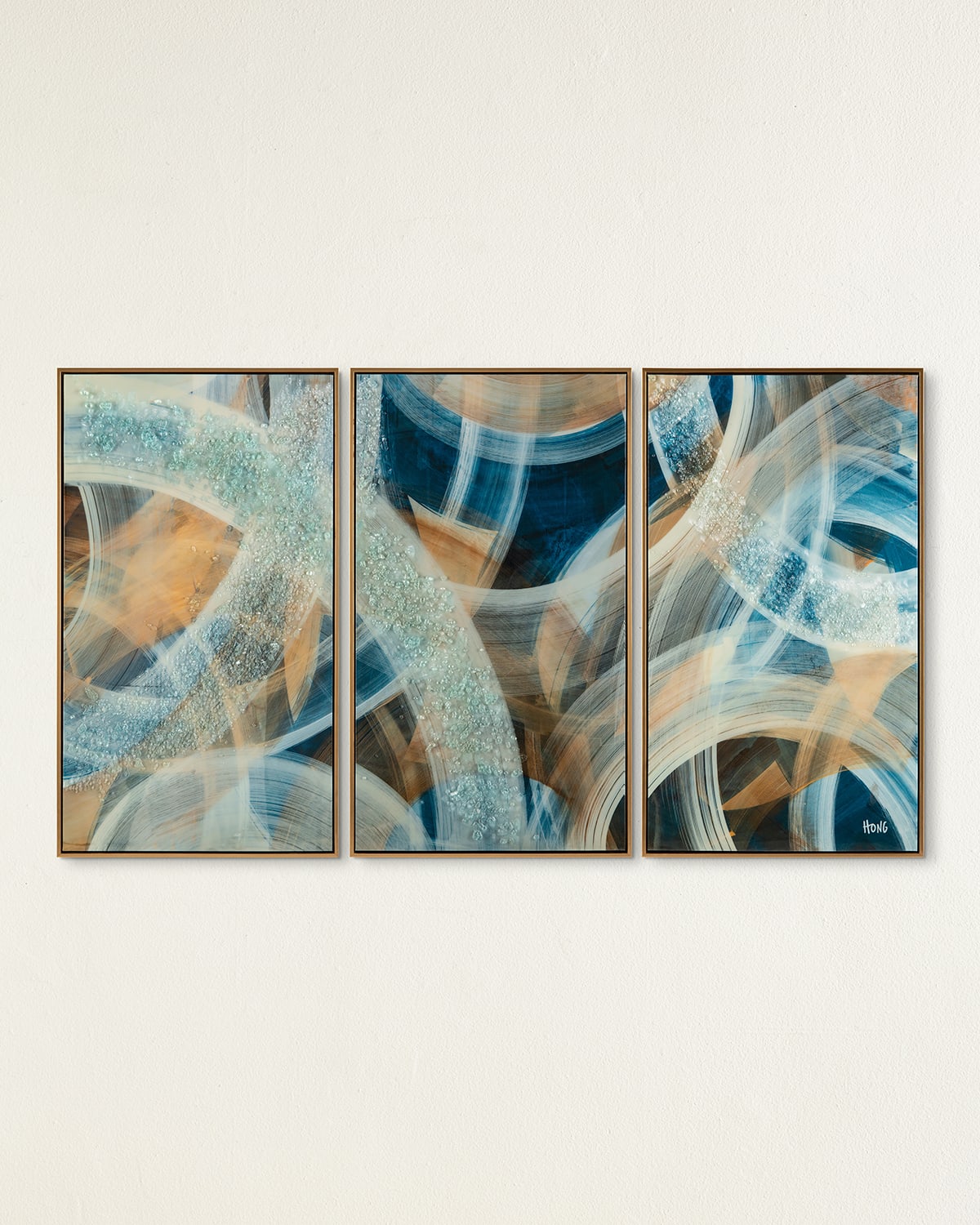 Shop John-richard Collection Keep On Spinning Triptych Giclee In Multi