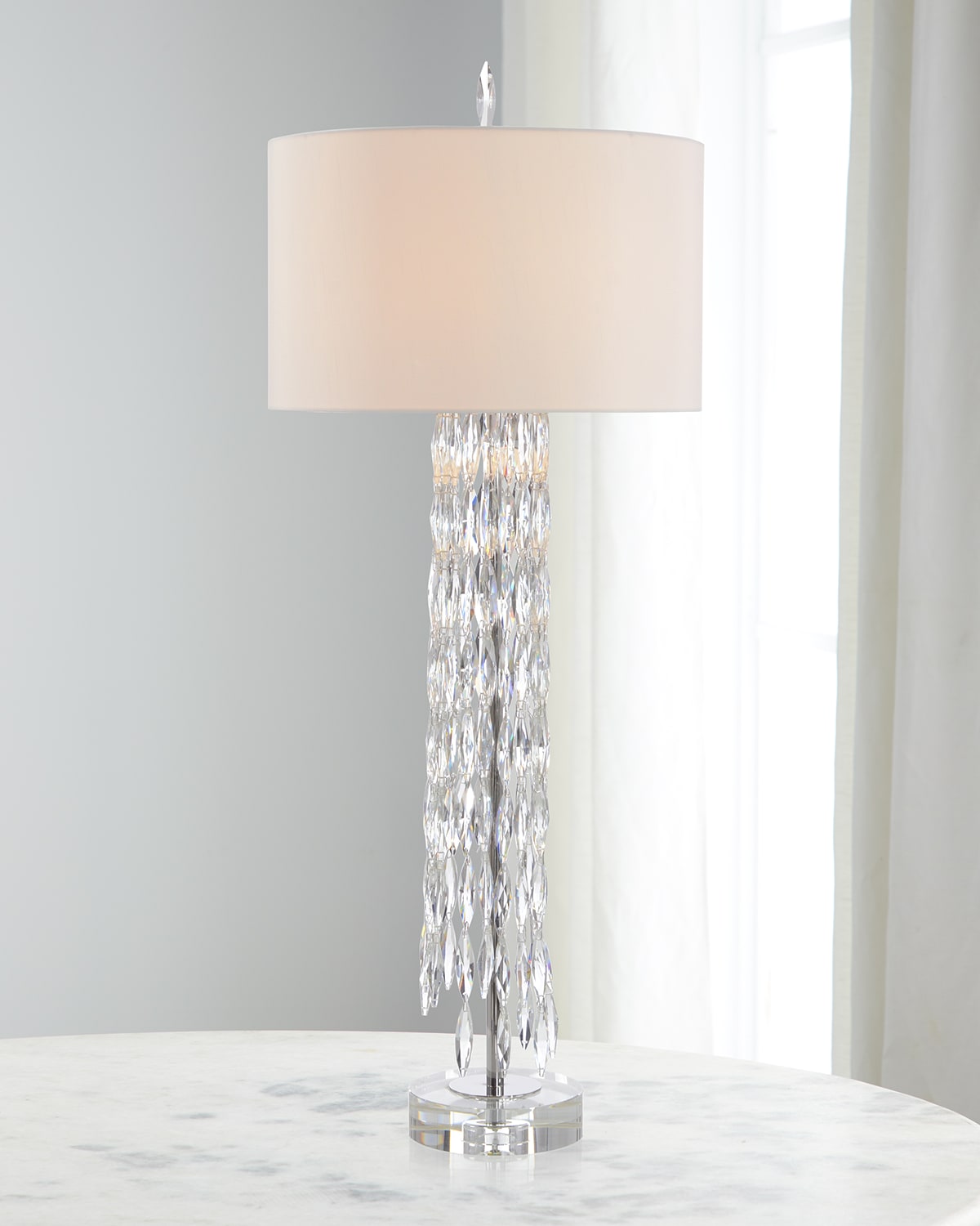 Shop John-richard Collection Marquise Crystal Table Lamp In Clear
