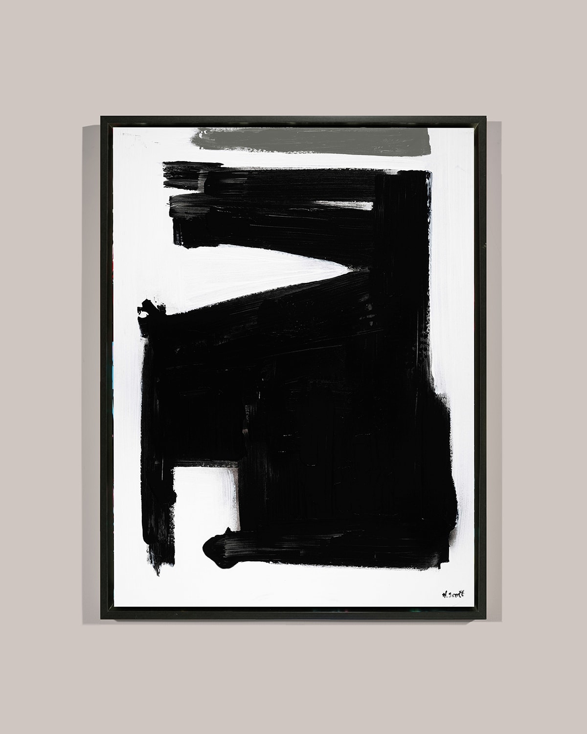 Rfa Fine Art Black & White Abstract Giclee In Black