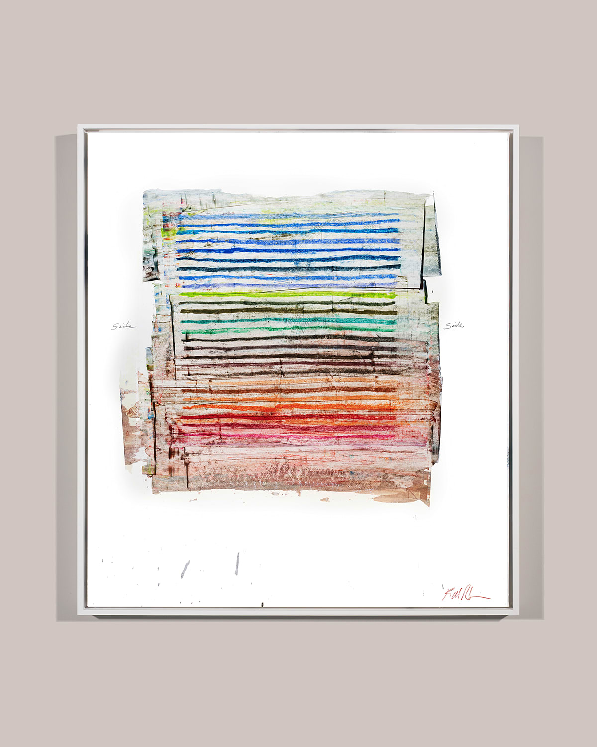 Shop Rfa Fine Art Horizontal Rainbow Lines Giclee In Multi