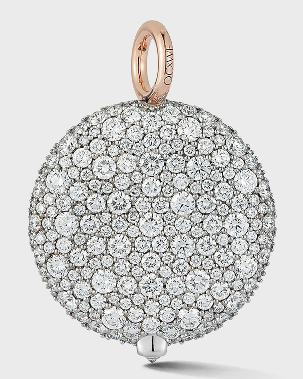 25mm Large Pebble Pendant in 18K Rose Gold and Diamonds