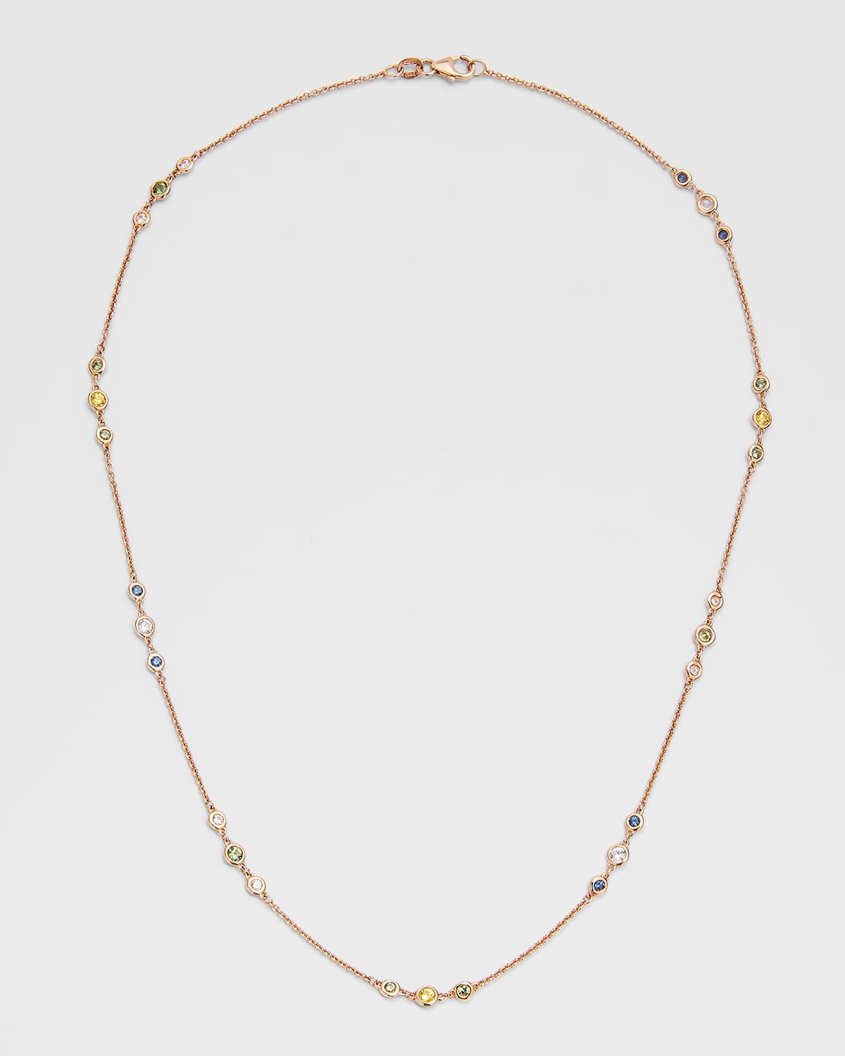 Krisonia Rose Gold Multicolor Sapphire Chain, 45cm