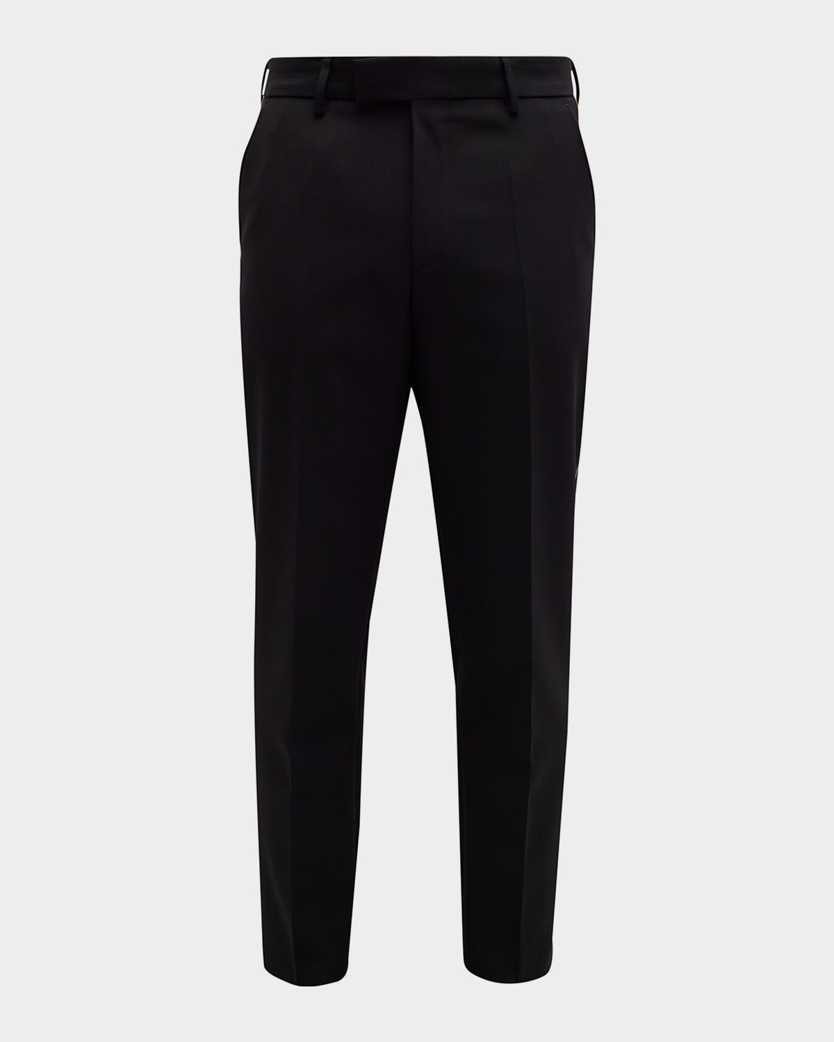 Men's Wool-Blend Solid Tuxedo Pants