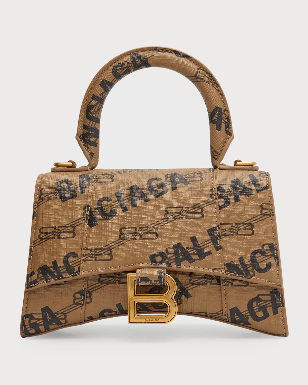 Balenciaga Hourglass Xs Bb Monogram Tophandle Bag In Beige ModeSens