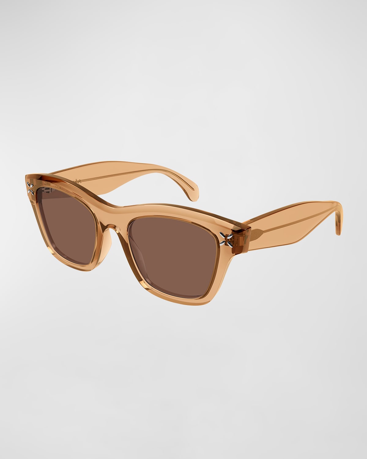 Alaïa Embellished Rectangle Acetate Sunglasses In Orange