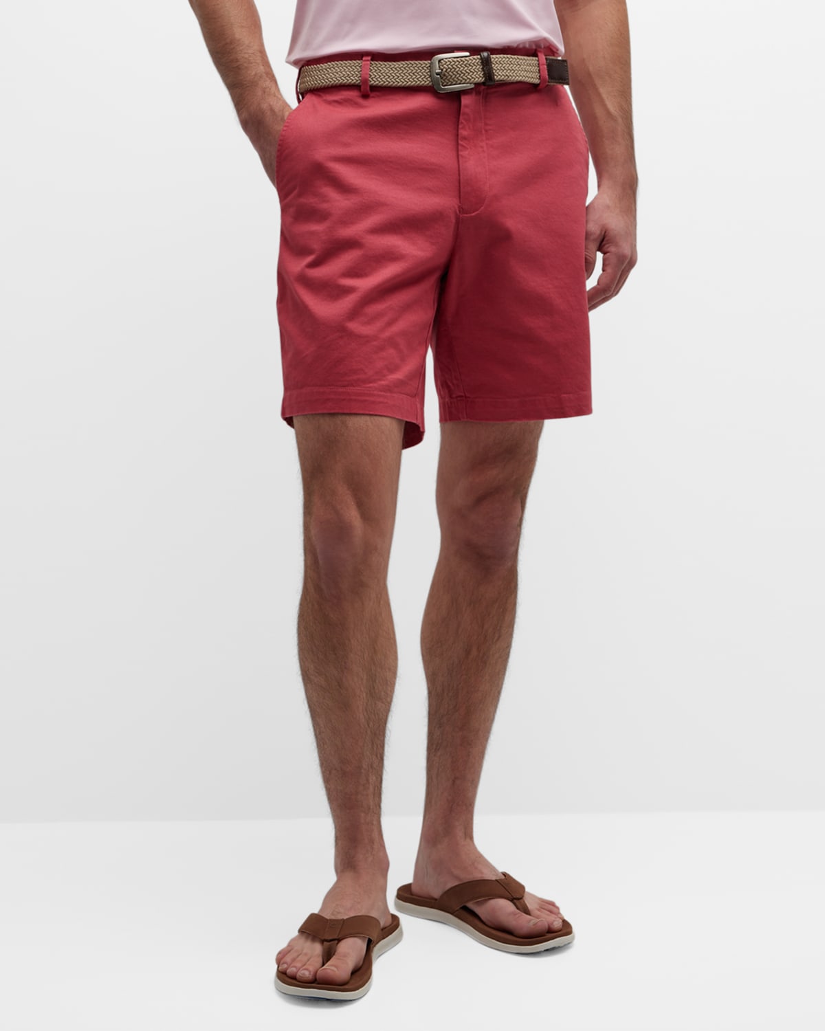 Peter Millar Pilot Stretch Twill Shorts In Cape Red