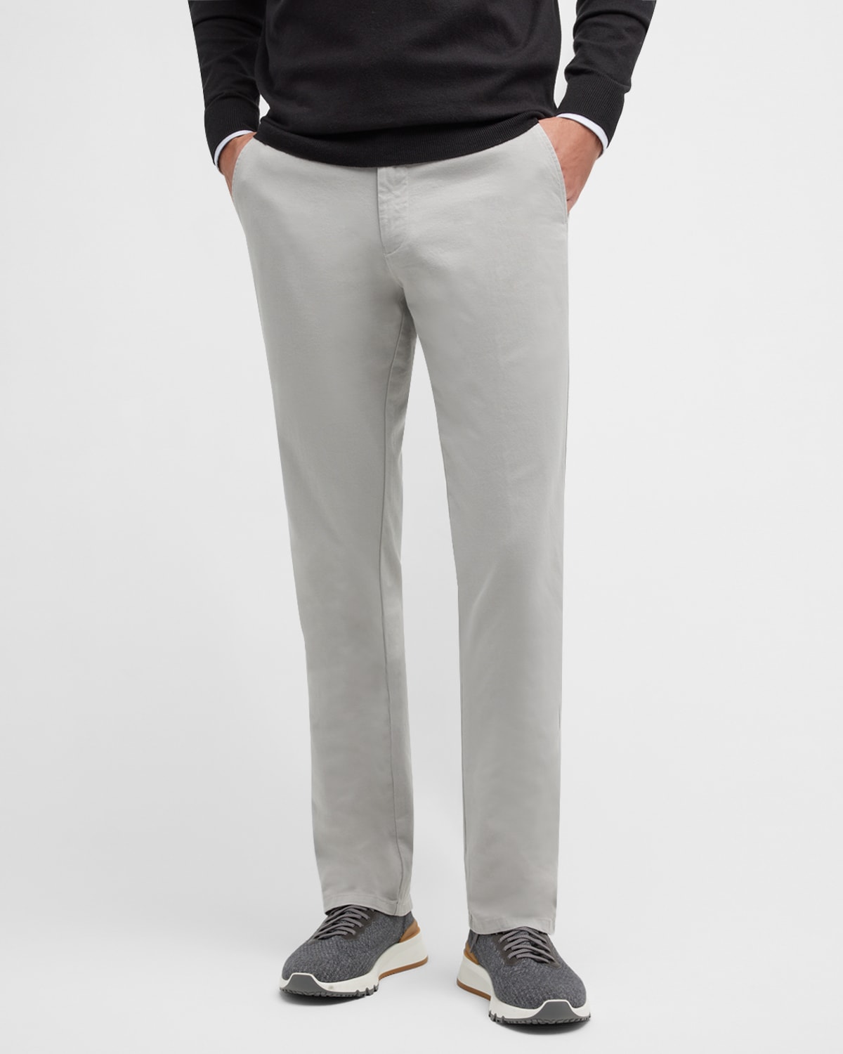 Shop Peter Millar Men's Pilot Flat Front Trousers In Mountain Grey
